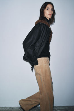 FAUX SHEARLING BOMBER JACKET ZW COLLECTION - Zara фото 5