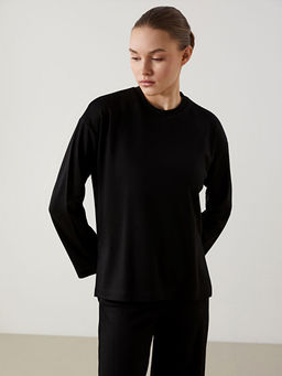 Bisiklet Yaka Oversize Kad?n Sweatshirt Tunik