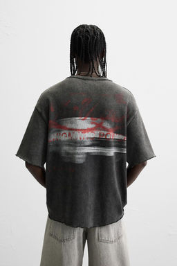 CONTRAST PRINT KNIT T-SHIRT - Zara фото 3