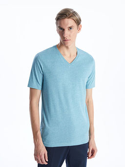 V Yaka K?sa Kollu Penye Erkek Ti??rt