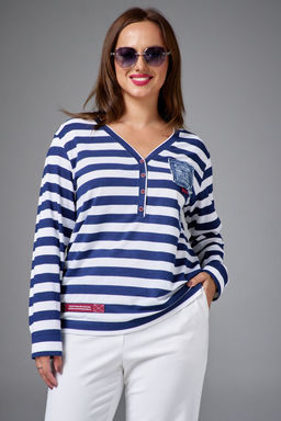 Джемпер AVE RARA 2248 бело-синяя полоска