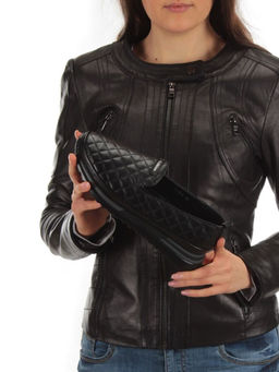 03-5015-1 BLACK Полуботинки женские (натуральная кожа)