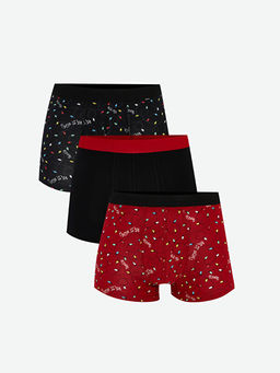 Standart Kal?p Y?lba?? Temal? Erkek Boxer 3l?