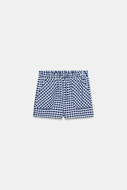 SHORTS CUADRO VICHY ZW COLLECTION / Blanco / Marino - Zara фото 9