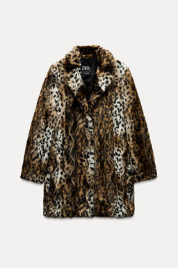 ANIMAL PRINT FAUX FUR COAT ZW COLLECTION - Zara фото 9