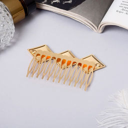 Гребень для волос Либерти геометрия ромбы, 7,5х5 см, золото - Queen fair фото 2