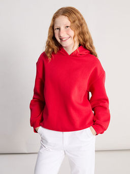 Kap??onlu K?z ?ocuk Kal?n Sweatshirt