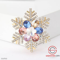 Брошь "Снежинки со стразами"