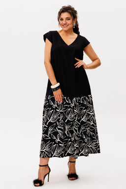 Платье ANELLI 56 черно-белый ангел