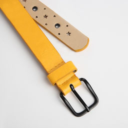 Ремень детский, ширина 2.2 см, люверсы, пряжка металл, цвет жёлтый - Simaland фото 2