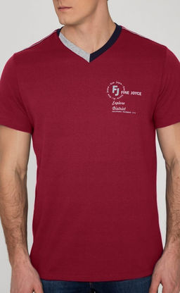 Футболка Fine Joyce F911-06b-019 из хлопка бордовый  фото 4