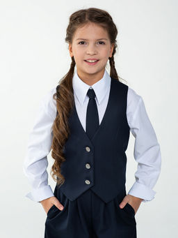 Серый школьный жилет для девочки Mooriposh, модель 1120 фото 9