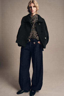 ZW COLLECTION CROPPED WOOL COAT