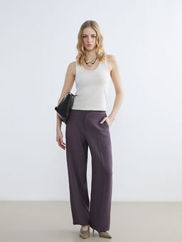 Y?ksek Bel Geni? Pa?a Kad?n Pantolon