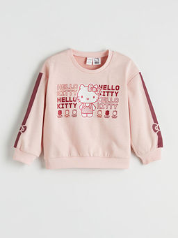 Hello Kitty Bask?l? K?z ?ocuk Sweatshirt ve E?ofman Alt