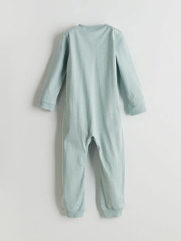 Fermuarl? Y?ld?z Bask?l? Erkek Bebek Tulum