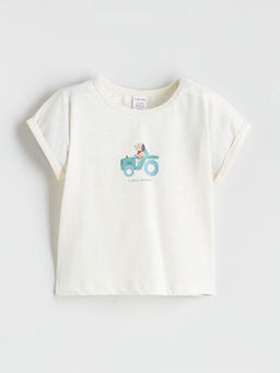 Bask?l? Erkek Bebek Ti??rt ve Pantolon 2li