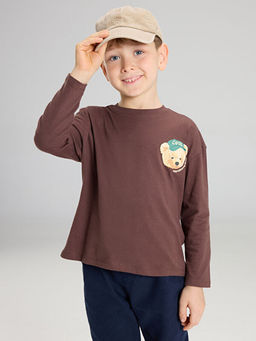 Sevimli Ay? Bask?l? Erkek ?ocuk Ti??rt