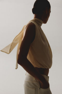 Top cropped con bajo globo - H&m фото 7
