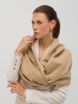 Большой теплый двусторонний палантин В СОСТАВЕ ШЕРСТЬ - Tantino фото 8