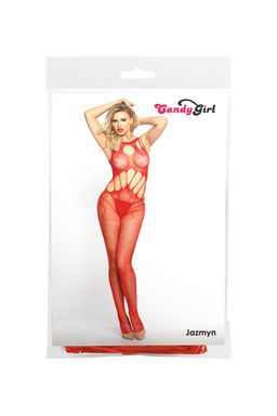 Костюм-сетка и стринги Candy Girl Jazmyn, красные, OS  фото 5