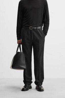 TEXTURED WOOL BLEND TROUSERS - Zara фото 2