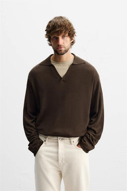 VISCOSE/COTTON KNIT POLO SHIRT - Zara фото 10