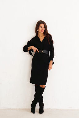 Платье-реглан чёрное - Martichelli фото 7