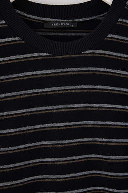 Siyah Regular/Normal Kesim _izgili _rme Uzun Kol T-Shirt TMNAW27TS00006 - Trendyolmilla фото 2
