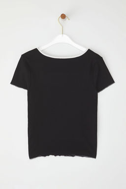 Trendyolmilla Ekru Fiyonklu Kontrast Biye Detayl? Fitted/Vucuda Oturan Fitilli Esenk Orme Bluz TWOSS25BZ00047  фото 17