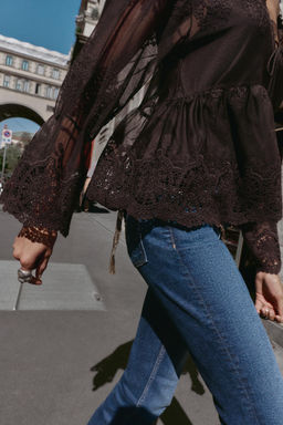 EMBROIDERED TULLE BLOUSE - Zara фото 3