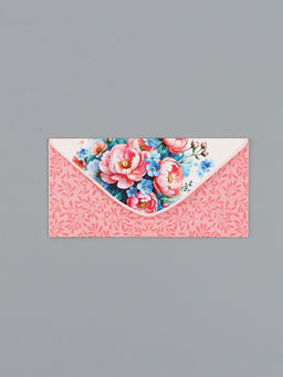 Цена за 10 шт. Конверт для денег Цветы, голубой и розовый, 16,5 х 8 см
