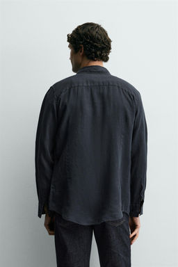 CAMISA REGULAR FIT 100% LINO / Marino - Zara фото 3