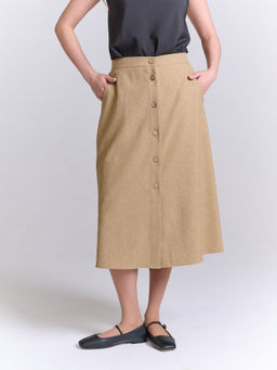 Льняная юбка с резинками по бокам Лен-40% Вискоза-30% ПЭ-30%