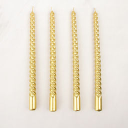 Свеча стержень 4 штуки 20 см витая глянец / MG-101 /уп 144/ золотая - ГалеонТрейд фото 2