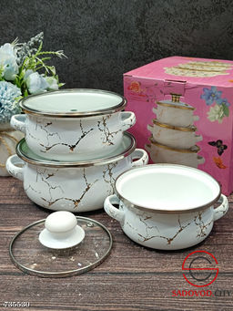 Набор эмалированных кастрюль 3 предмета