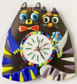 Настенные часы Влюбленные коты