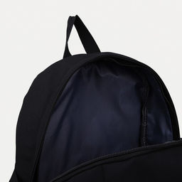 Рюкзак школьный из текстиля, 2 кармана, чёрный