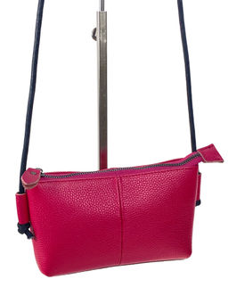 Сумочка кросс боди из натуральной кожи, цвет фуксия