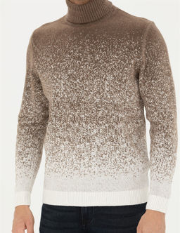 Vizon Slim Fit Bal_k__ Yaka Y_n Kar___ml_ Triko Kazak - Pierre cardin фото 6