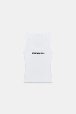 TOP RIB TEXTO / Blanco - Zara фото 2