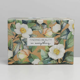 Коробка‒пенал, упаковка подарочная, «Цветы», 22×15×10 см