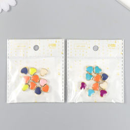 Набор бусин для творчества пластик Сердечки, яркий глянец МИКС 10 шт 1,2х1,2 см - Арт узор фото 5