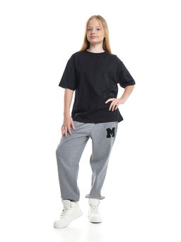 Брюки спортивные с эмблемой 22-7611 светло-серый меланж - Mini maxi фото 11