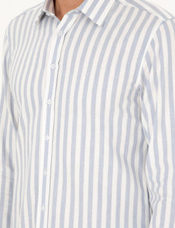 Mavi Slim Fit %100 Pamuk _izgili G_mlek