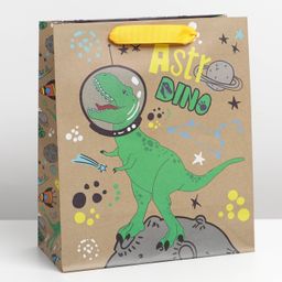 Пакет крафтовый вертикальный Dino, ML 23 27 11.5 см