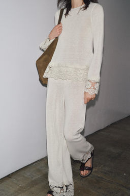 GUIPURE COMBINED TROUSERS - Zara фото 14