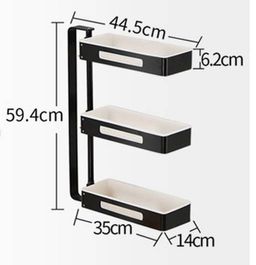 3-х уровневая настенная алюминиевая поворотная полка Storage Organizer
