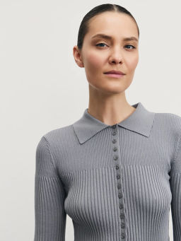 Облегающий джемпер поло из вискозы / Zarina фото 6