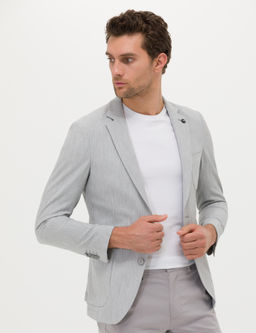 A__k Gri Ekstra Slim Fit Ceket